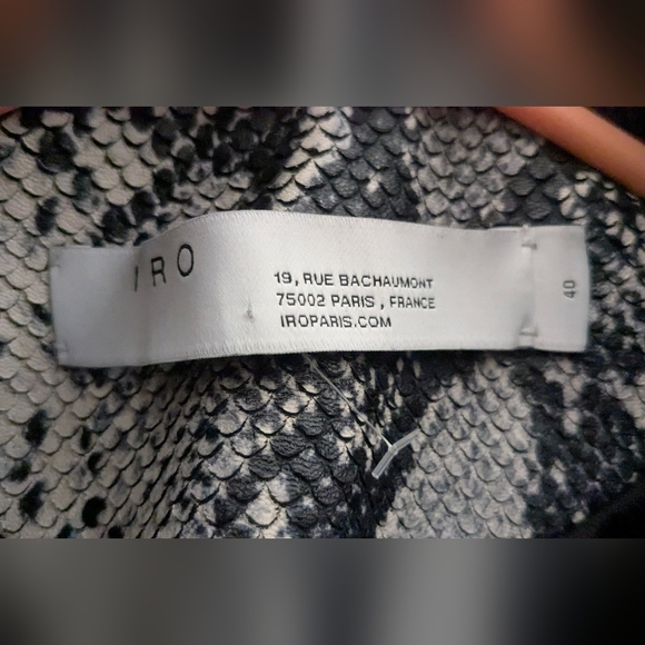 IRO Ashville Snake‎ Embossed Leather Moto Jacket - Picture 6 of 7